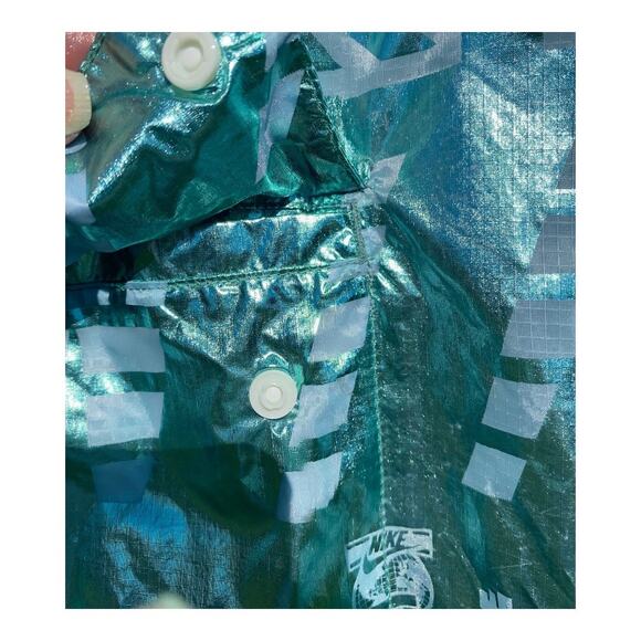 Nike Women's Sportswear Teal Aqua Metallic Half Zip Size Small 914210 Jacket - Picture 5 of 13